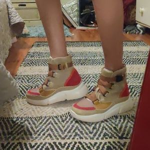 Retro high top sneakers